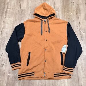 NEW Rok Men's 5XL Black and Brown Varsity Jacket